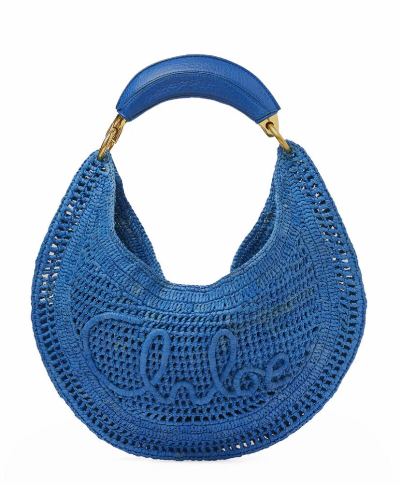 Chloe Summer Banana Hobo Bag In Raffia